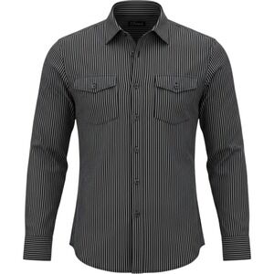 7 Diamonds Mens Striped Long Sleeve Button Up Shirt Size Large Western Cowboy